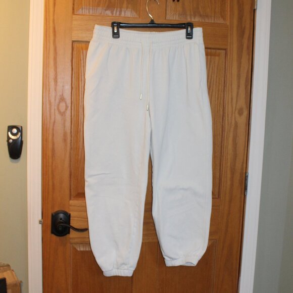 H&M Basics Women's Large White Sweatpants Joggers - Picture 1 of 10